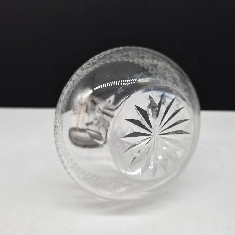 Vintage Etched Crystal Brandy Decanter With Stopper & Silver Plated Label - Picture 9 of 10
